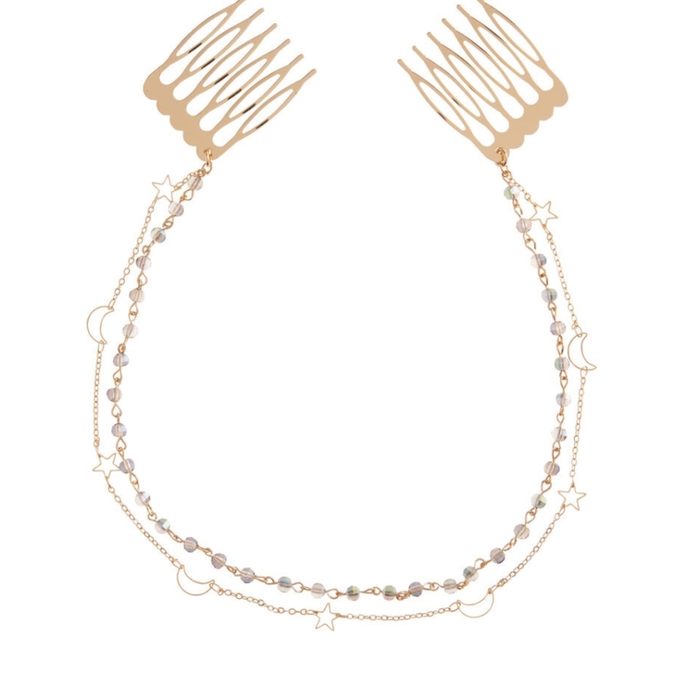 Gold iridescent rhinestone celestial headband